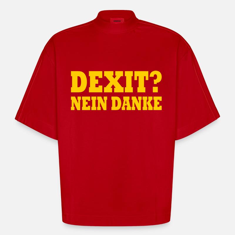 Dexit non merci - T-shirt bio épais oversize Boxy fabriqué en UE - rouge