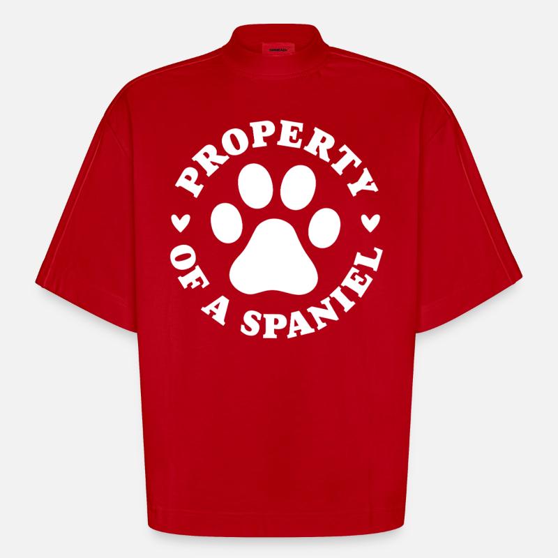 Eigentum eines Spaniels - Heavyweight Oversized Organic Boxy T-Shirt Made in EU - Rot