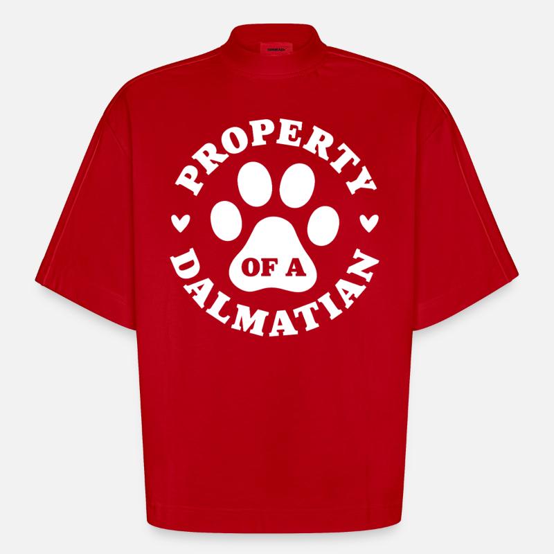 Eigentum eines Dalmatiners - Heavyweight Oversized Organic Boxy T-Shirt Made in EU - Rot