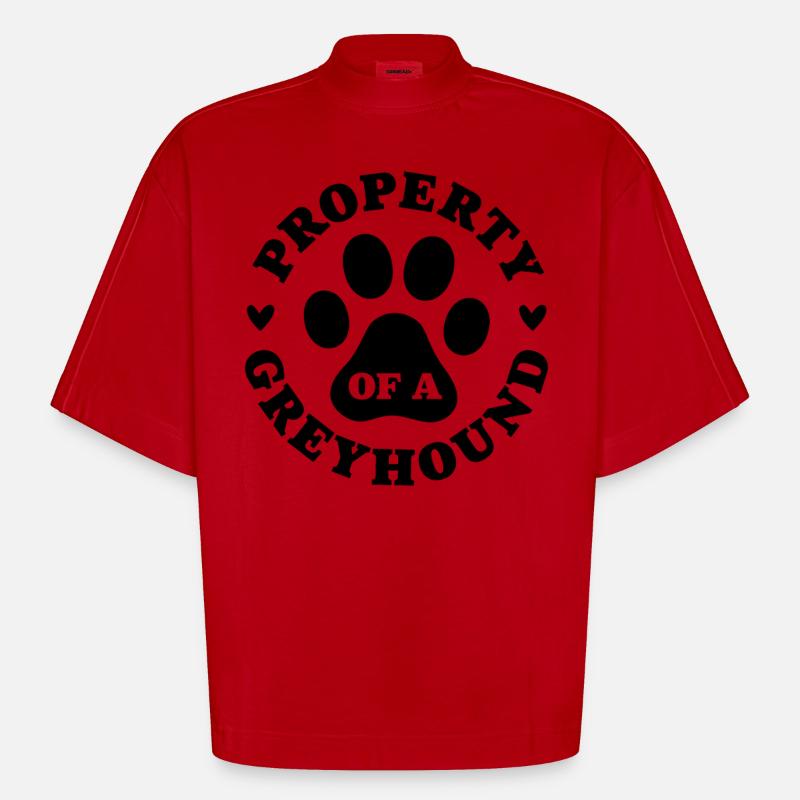 Eigentum eines Windhundes - Heavyweight Oversized Organic Boxy T-Shirt Made in EU - Rot