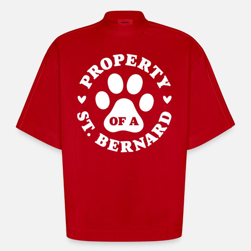 Eigentum eines Bernhardiners - Heavyweight Oversized Organic Boxy T-Shirt Made in EU - Rot