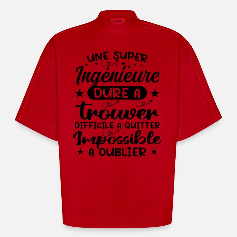 A Super Engineer - Engineer Gift - Heavyweight Oversized Organic Boxy T-Shirt Made in EU - red