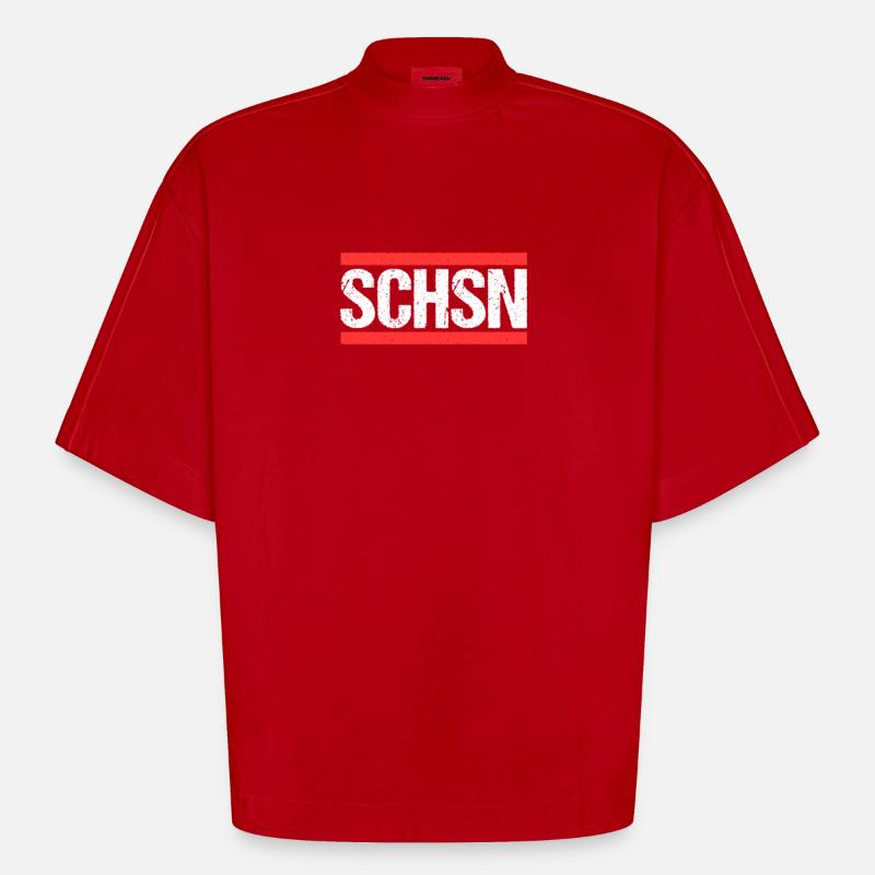 Sachse Sächsin Sachsen - Heavyweight Oversized Organic Boxy T-Shirt Made in EU - Rot