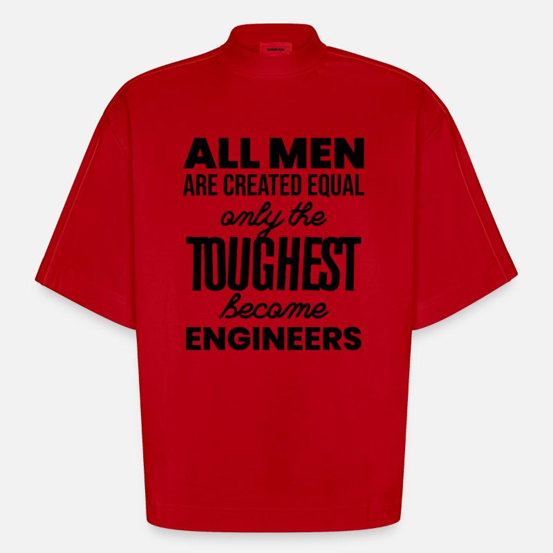 engineer - Heavyweight Oversized Organic Boxy T-Shirt Made in EU - red