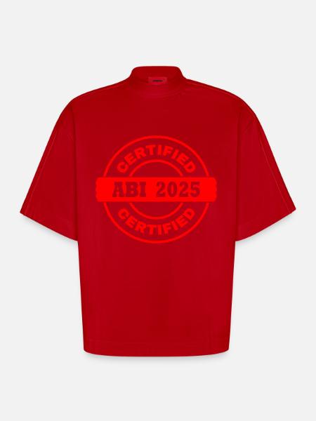 Abi 2025 - Heavyweight Oversized Organic Boxy T-Shirt Made in EU - Rot