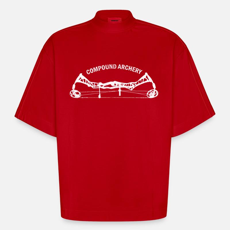 Compound Bogensport - Heavyweight Oversized Organic Boxy T-Shirt Made in EU - Rot