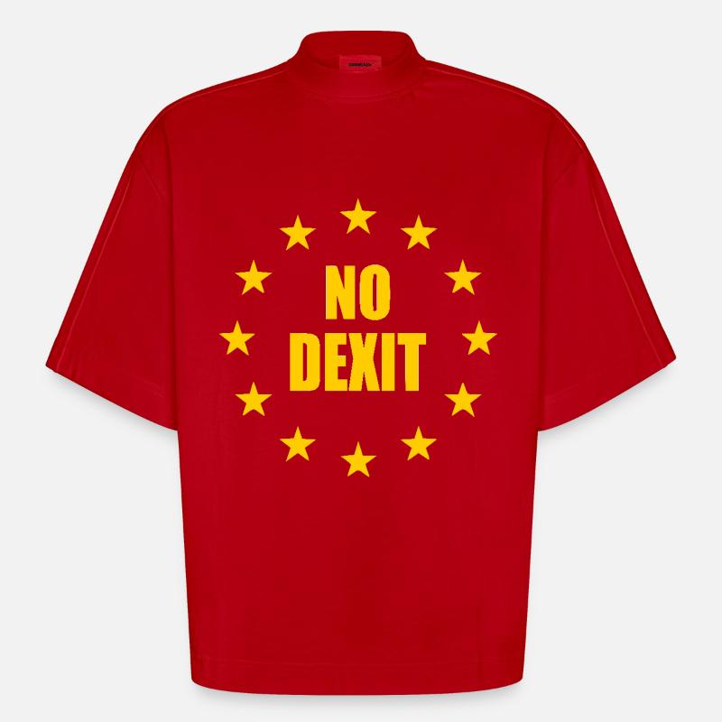 No dexit - T-shirt bio épais oversize Boxy fabriqué en UE - rouge