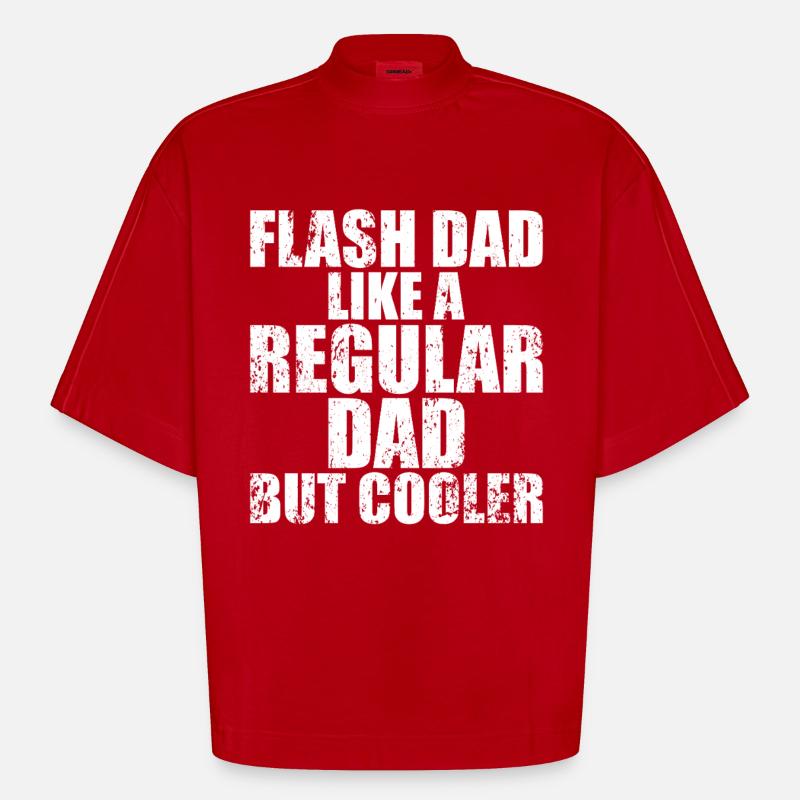 Bloc Flash Papa Boulderer - T-shirt bio épais oversize Boxy fabriqué en UE - rouge