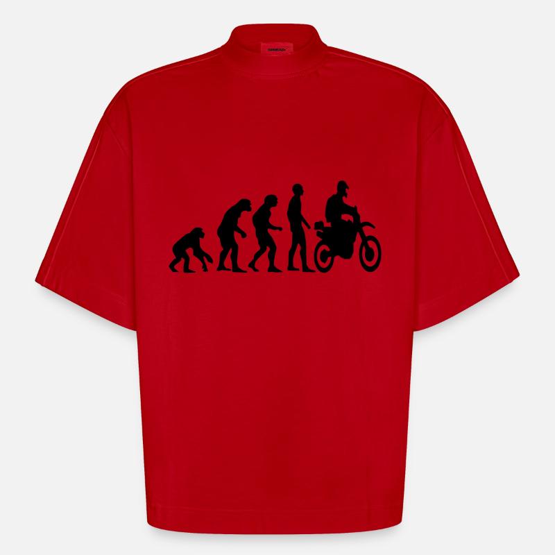 Human Evolution Enduro - T-shirt bio épais oversize Boxy fabriqué en UE - rouge