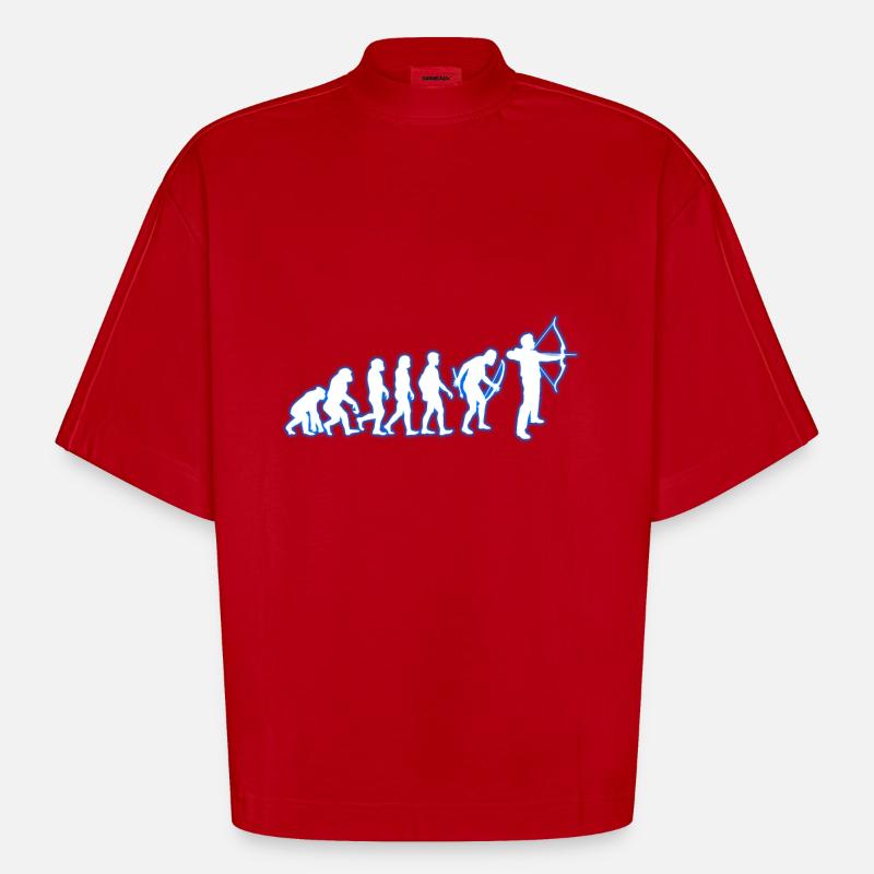 Evolution Archery - Heavyweight Oversized Organic Boxy T-Shirt Made in EU - red