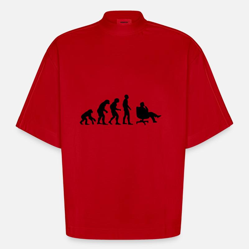 Evolution bureau exécutif - T-shirt bio épais oversize Boxy fabriqué en UE - rouge