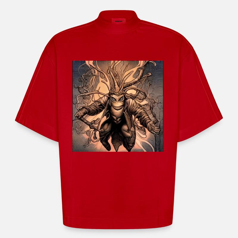 Held oder Schurke - Heavyweight Oversized Organic Boxy T-Shirt Made in EU - Rot