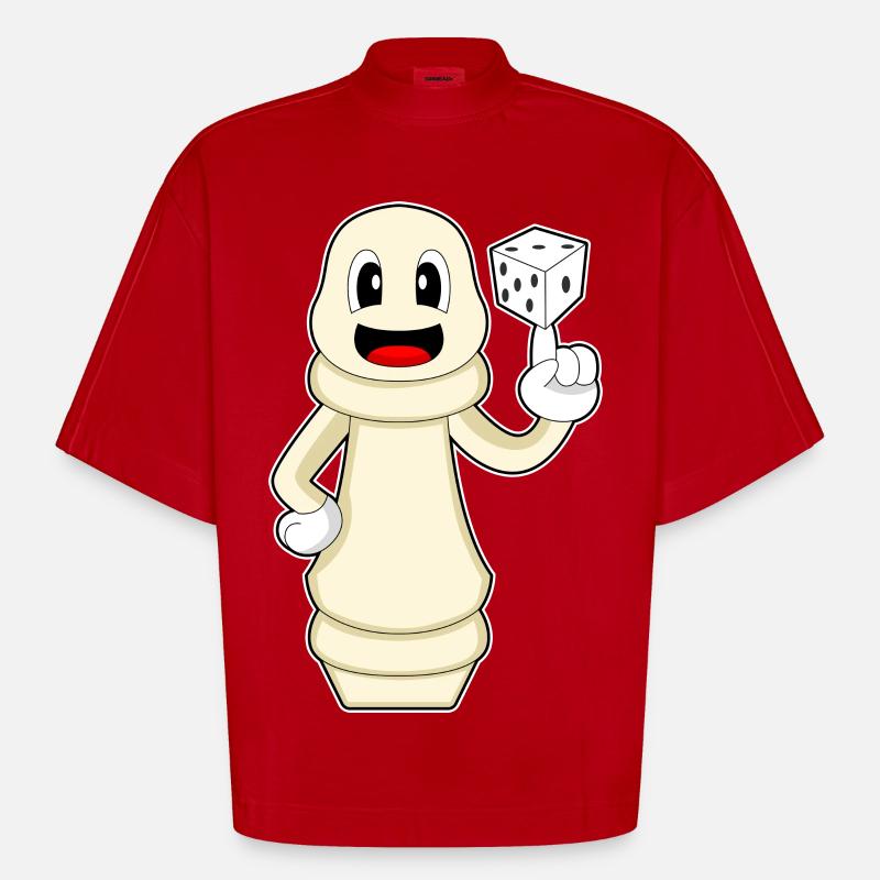 Schachfigur Bauer Schach - Heavyweight Oversized Organic Boxy T-Shirt Made in EU - Rot
