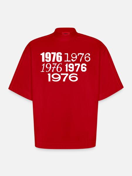 1976 - Heavyweight Oversized Organic Boxy T-Shirt Made in EU - red