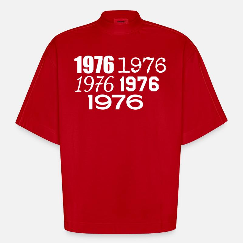 1976 - Heavyweight Oversized Organic Boxy T-Shirt Made in EU - red
