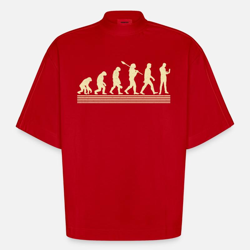 Evolution Des Computersystemanalytikers - Heavyweight Oversized Organic Boxy T-Shirt Made in EU - Rot