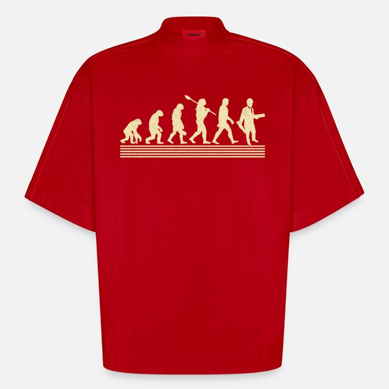 Architekt Evolution - Heavyweight Oversized Organic Boxy T-Shirt Made in EU - Rot