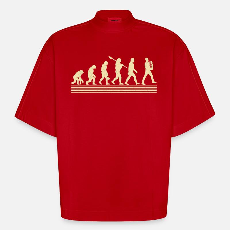 Librianische Evolution - Heavyweight Oversized Organic Boxy T-Shirt Made in EU - Rot
