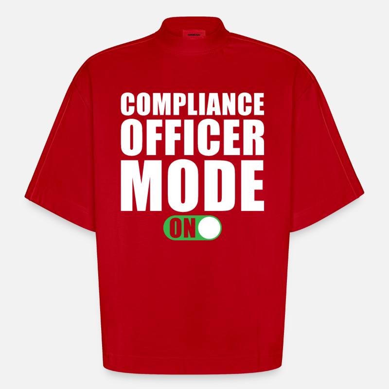 Compliance Manager Modus Ein - Heavyweight Oversized Organic Boxy T-Shirt Made in EU - Rot