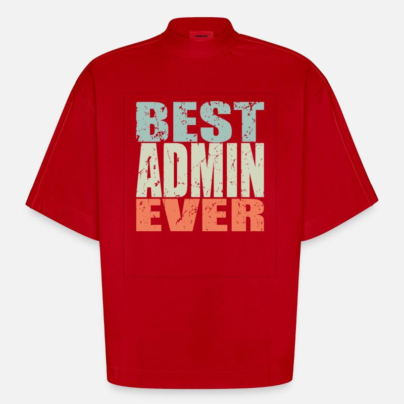 Best Admin ever Admin Geschenk - Heavyweight Oversized Organic Boxy T-Shirt Made in EU - Rot