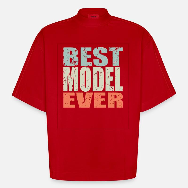 Best Model ever Model Geschenk - Heavyweight Oversized Organic Boxy T-Shirt Made in EU - Rot