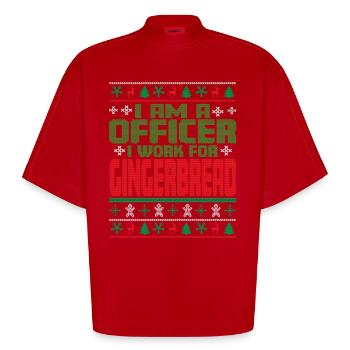 Offizier Weihnachten Spruch - Heavyweight Oversized Organic Boxy T-Shirt Made in EU - Rot - Vorne
