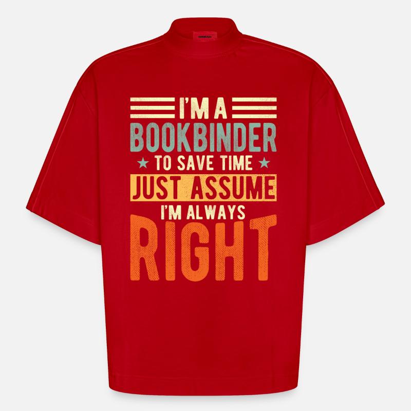 Buchbinder - Heavyweight Oversized Organic Boxy T-Shirt Made in EU - Rot