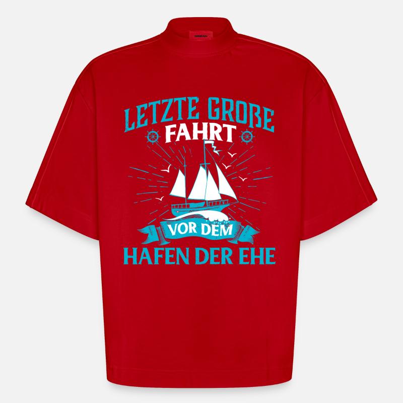 Junggesellenabschied Ehe - Heavyweight Oversized Organic Boxy T-Shirt Made in EU - Rot