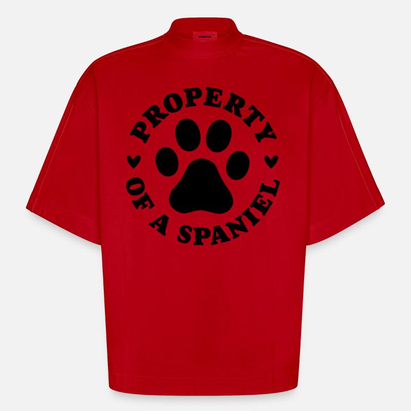 Eigentum eines Spaniels - Heavyweight Oversized Organic Boxy T-Shirt Made in EU - Rot