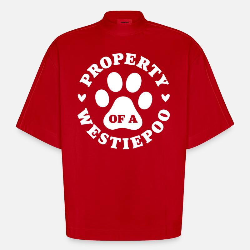 Eigentum eines Westiepoo - Heavyweight Oversized Organic Boxy T-Shirt Made in EU - Rot