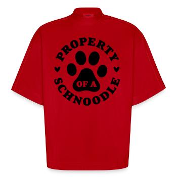 Eigentum eines Schnoodles - Heavyweight Oversized Organic Boxy T-Shirt Made in EU - Rot - Vorne
