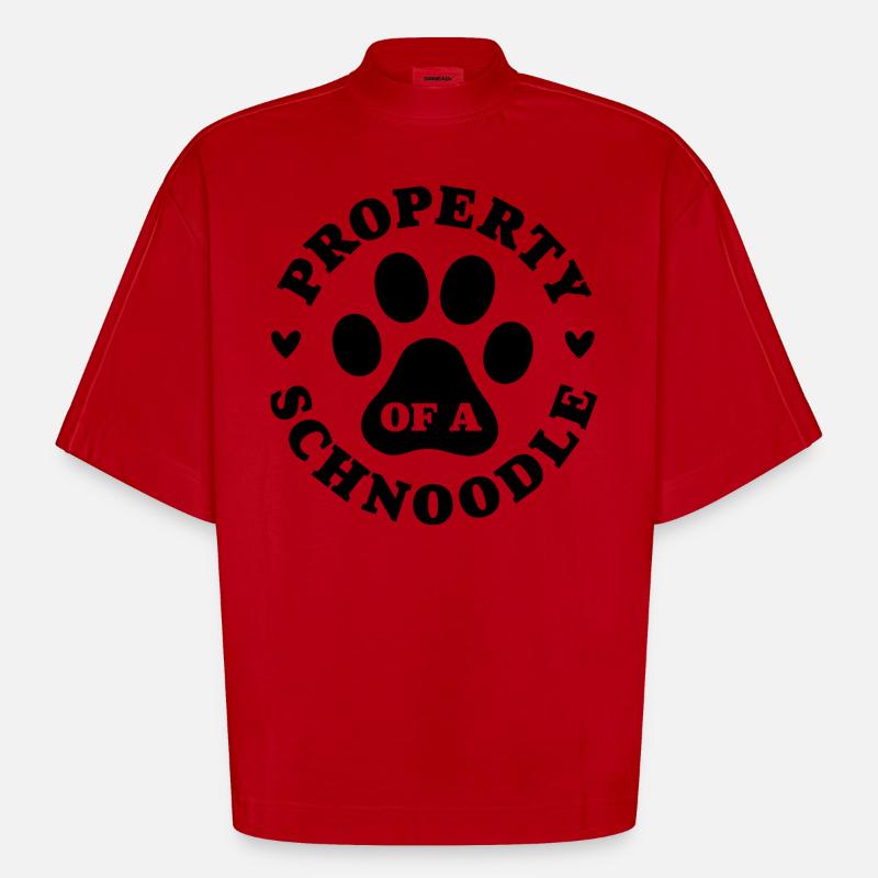 Eigentum eines Schnoodles - Heavyweight Oversized Organic Boxy T-Shirt Made in EU - Rot