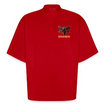 Bienenboss Imker Honig Dealer Bienenzüchter Bienen - Heavyweight Oversized Organic Boxy T-Shirt Made in EU - Rot - Vorne