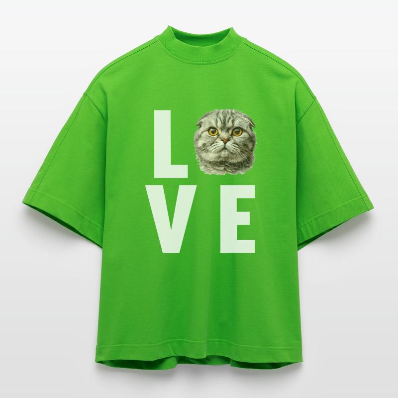 Scottish Fold Kitten Scottish Fold chat T-shirt bio épais oversize Boxy fabriqué en UE