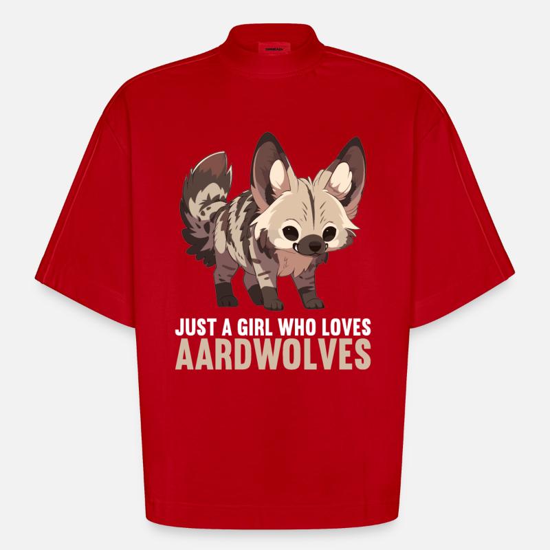 Aardwolves Aardwolf - Heavyweight Oversized Organic Boxy T-Shirt Made in EU - red