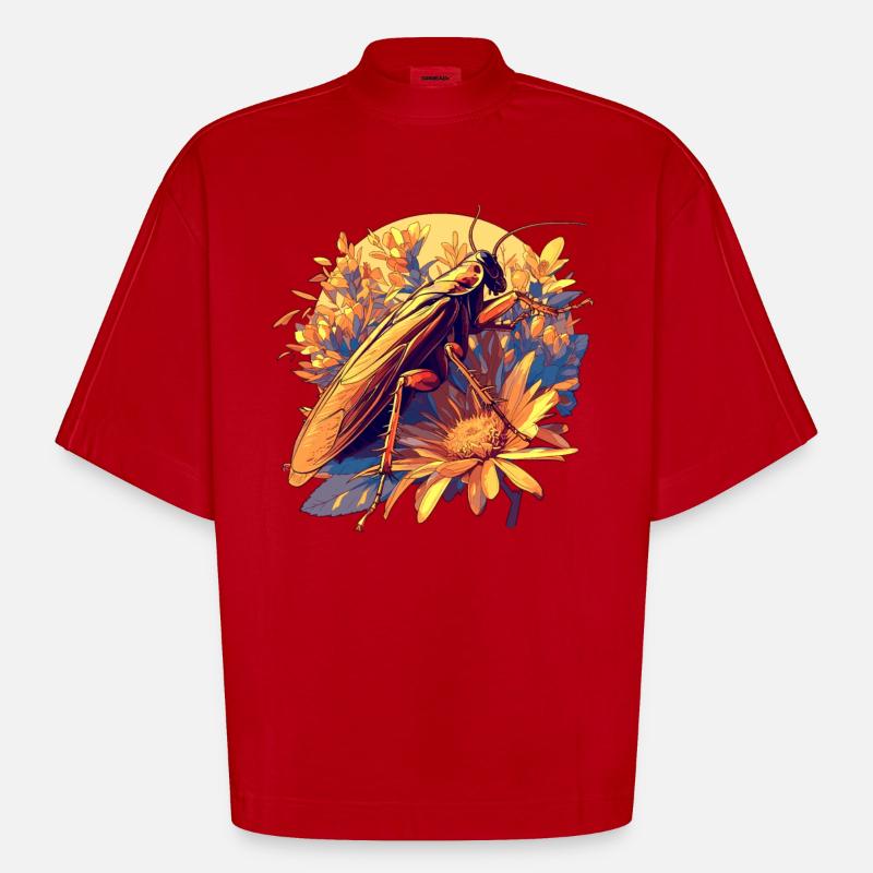 cafards cafards cafards cafard - T-shirt bio épais oversize Boxy fabriqué en UE - rouge