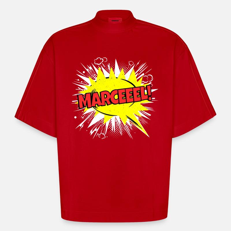 Marcel Navn Sjov tale Bubble Marceeel! - Heavyweight oversized organic boxy T-shirt made in EU - rød