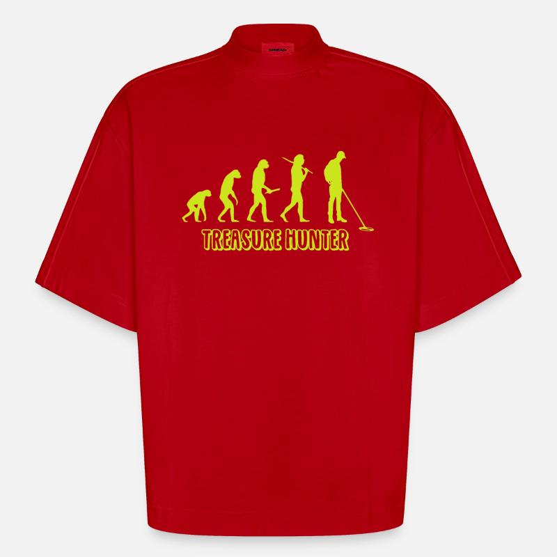 Detectorists Evolution - Heavyweight Oversized Organic Boxy T-Shirt Made in EU - red