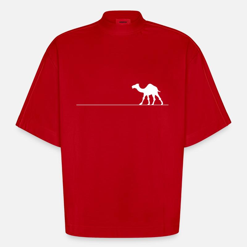 Kamel Linie - Heavyweight Oversized Organic Boxy T-Shirt Made in EU - Rot