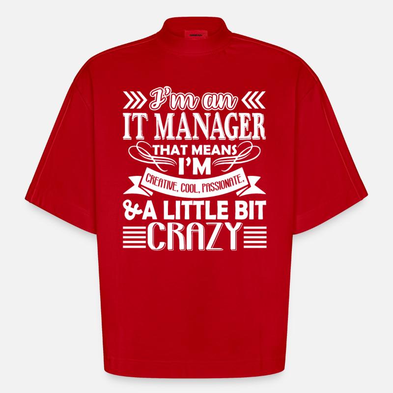 IT Manager Creative IT Manager - Heavyweight Oversized Organic Boxy T-Shirt Made in EU - red