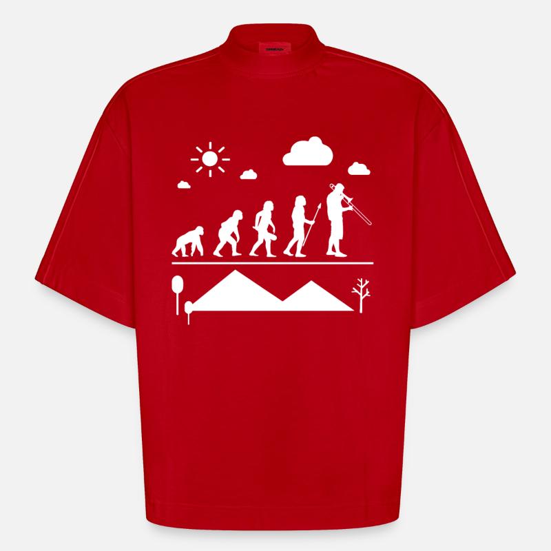 Trombone Trombone Evolution - T-shirt bio épais oversize Boxy fabriqué en UE - rouge