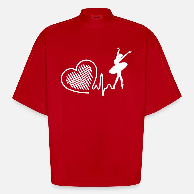 Ballet dancer Ballet dancer Heartbeat - Heavyweight Oversized Organic Boxy T-Shirt Made in EU - red