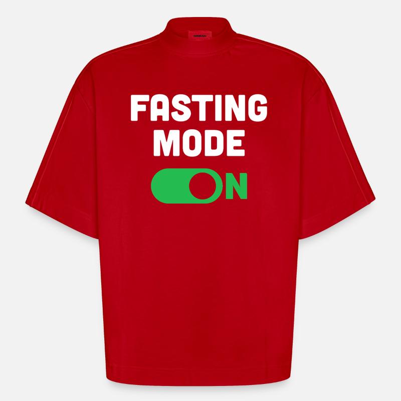 Mode de jeûne activé - T-shirt bio épais oversize Boxy fabriqué en UE - rouge