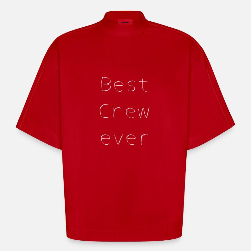 Best Crew Ever Geschenk Idee - Heavyweight Oversized Organic Boxy T-Shirt Made in EU - Rot