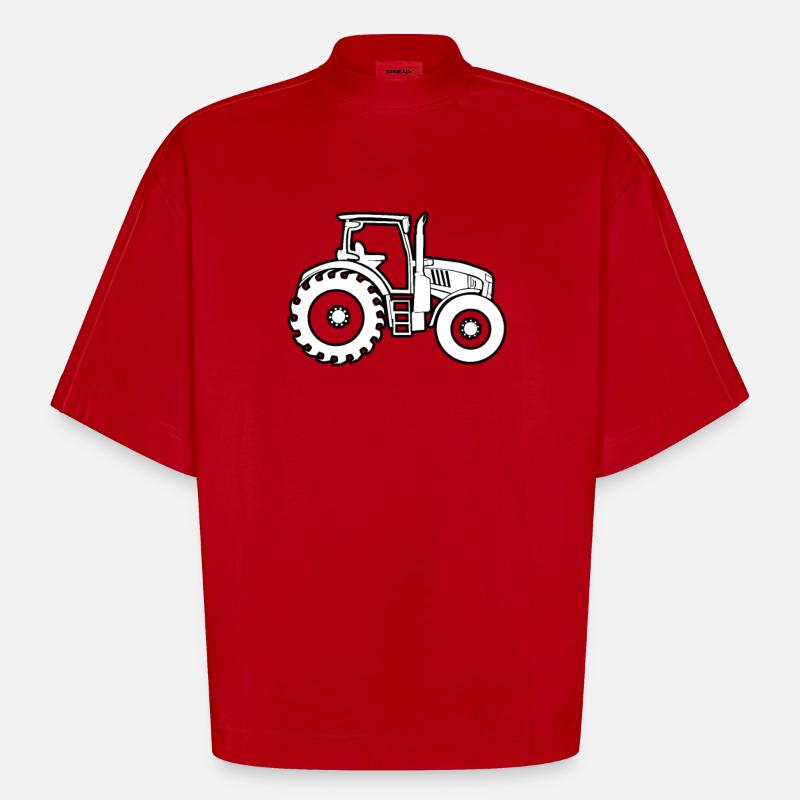 Traktor - Heavyweight Oversized Organic Boxy T-Shirt Made in EU - Rot