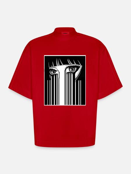 Anime Augen Japan - Heavyweight Oversized Organic Boxy T-Shirt Made in EU - Rot