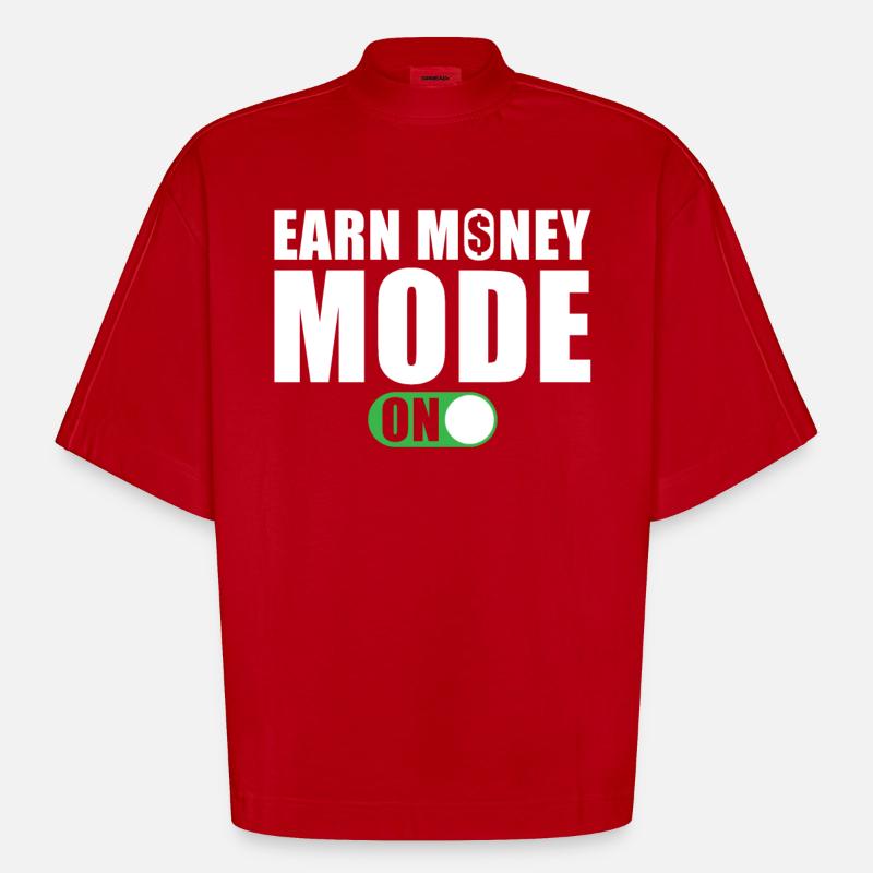 Mode Gagner de l’argent sur - T-shirt bio épais oversize Boxy fabriqué en UE - rouge
