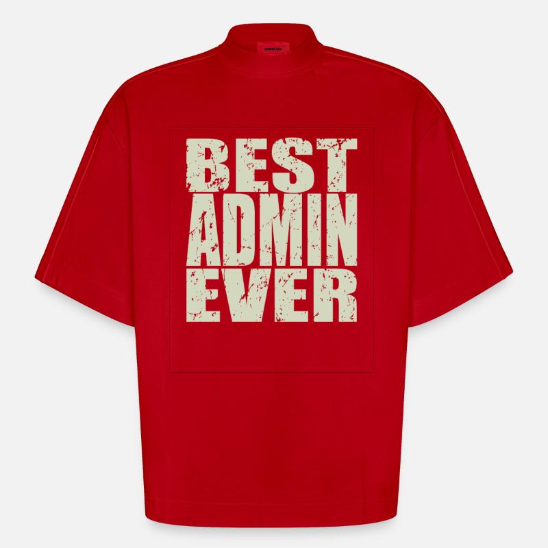Best Admin ever Admin Geschenk - Heavyweight Oversized Organic Boxy T-Shirt Made in EU - Rot