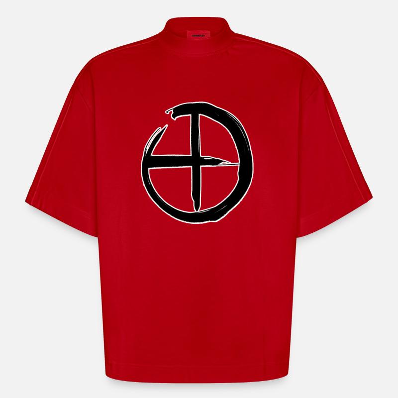 Symbole d’astrologie de Mars - T-shirt bio épais oversize Boxy fabriqué en UE - rouge