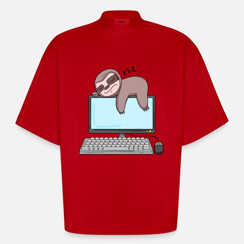Computer Nerd Programmierer Geschenk - Heavyweight Oversized Organic Boxy T-Shirt Made in EU - Rot